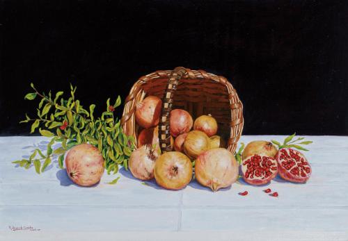 425   -  <p><span class="object_author">RICARDO BAUER DE CÉSPEDES (Las Palmas, 1970) - Bodegón de granadas.</span></p>