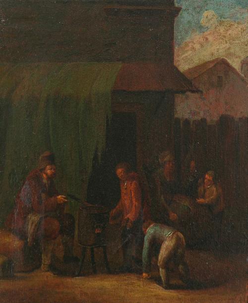 346   -  <p><span class="object_author">ANDRIES BOTH (Paises Bajos, 1612 - Venecia, 1642) - Personajes en una calle </span></p>