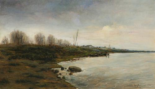 434   -  <p><span class="object_author">MODESTO URGELL (Barcelona, 1839 - 1919) - Paisaje fluvial </span></p>