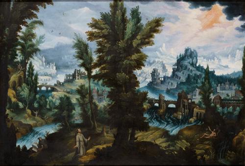 271   -  <p><span class="object_author">ATRIBUIDO A DENIS VAN ALSLOOT II (Malinas, Bélgica, 1570 - Bruselas, 1627) - Las tentaciones de San Francisco </span></p>