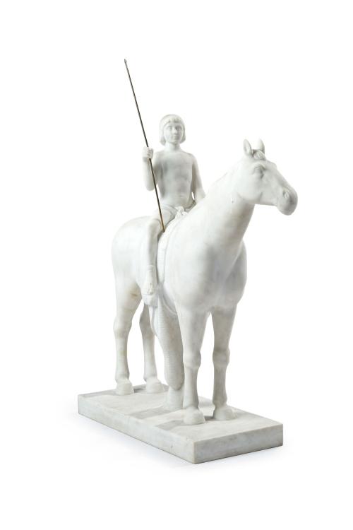 JAIME MARTRÚS (Cataluña, 1893- 1966), Sant Jordi, Mármol ta