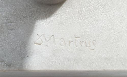 JAIME MARTRÚS (Cataluña, 1893- 1966), Sant Jordi, Mármol ta