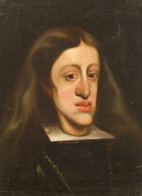 ESCUELA ESPAÑOLA. Siglo XVII, Retrato de Carlos II, Óleo so