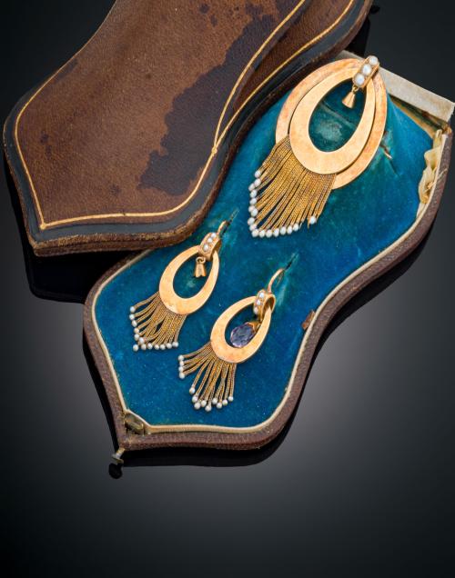 ADEREZO DE BROCHE Y PENDIENTES S. XIX