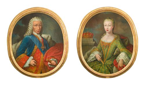 ESCUELA ESPAÑOLA. Siglo XIX, ¿Retratos de Carlos VII como C