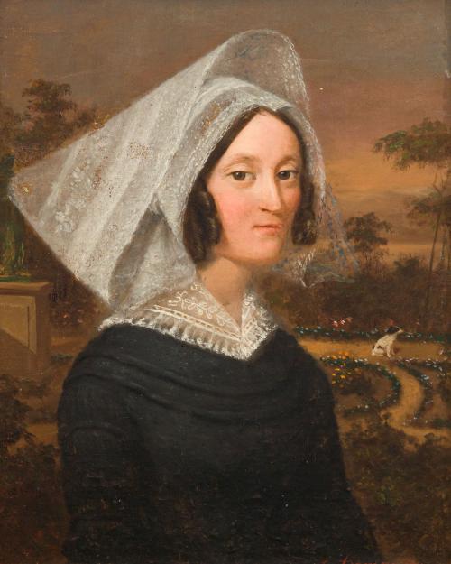 ESCUELA EUROPEA. Siglo XIX, Retrato de mujer, Óleo sobre li