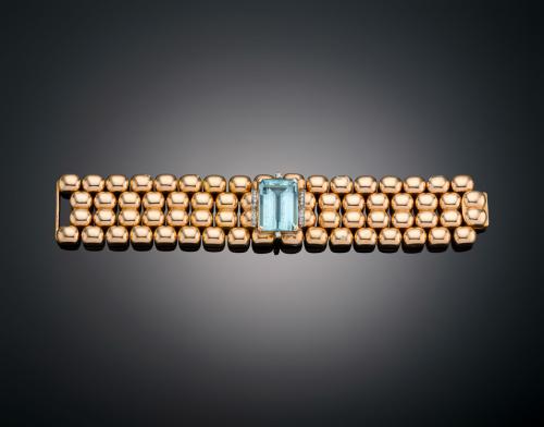 PULSERA ARTICULADA CON AGUAMARINA
