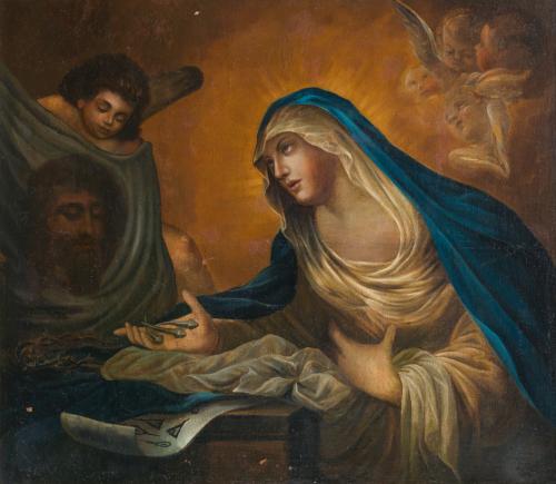 ESCUELA ESPAÑOLA S. XVII, La Virgen con los símbolos de la 