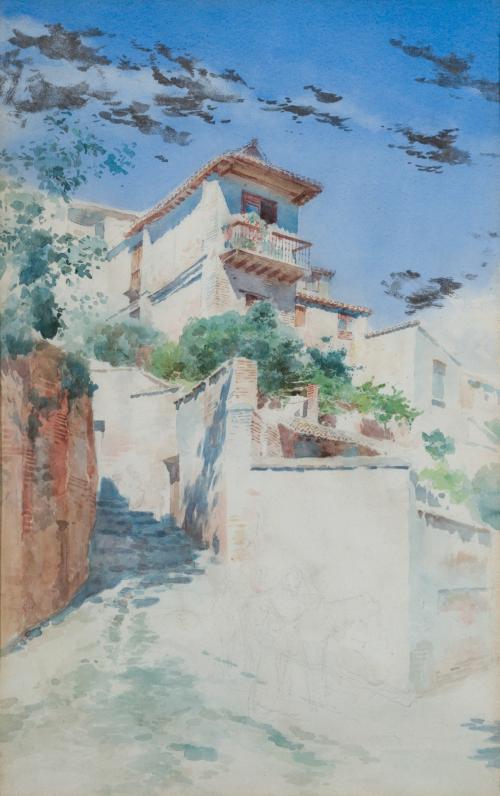 686 - <p><span class="object_author">ISIDORO MARÍN (Granada, 1863-1926) - Pareja de paisajes" y "Gitana</span></p>