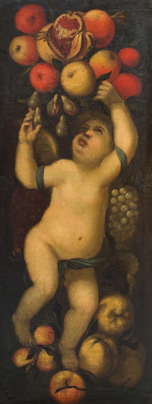 ESCUELA SEVILLANA  S. XVII, Amorcillos recogiendo fruta , P