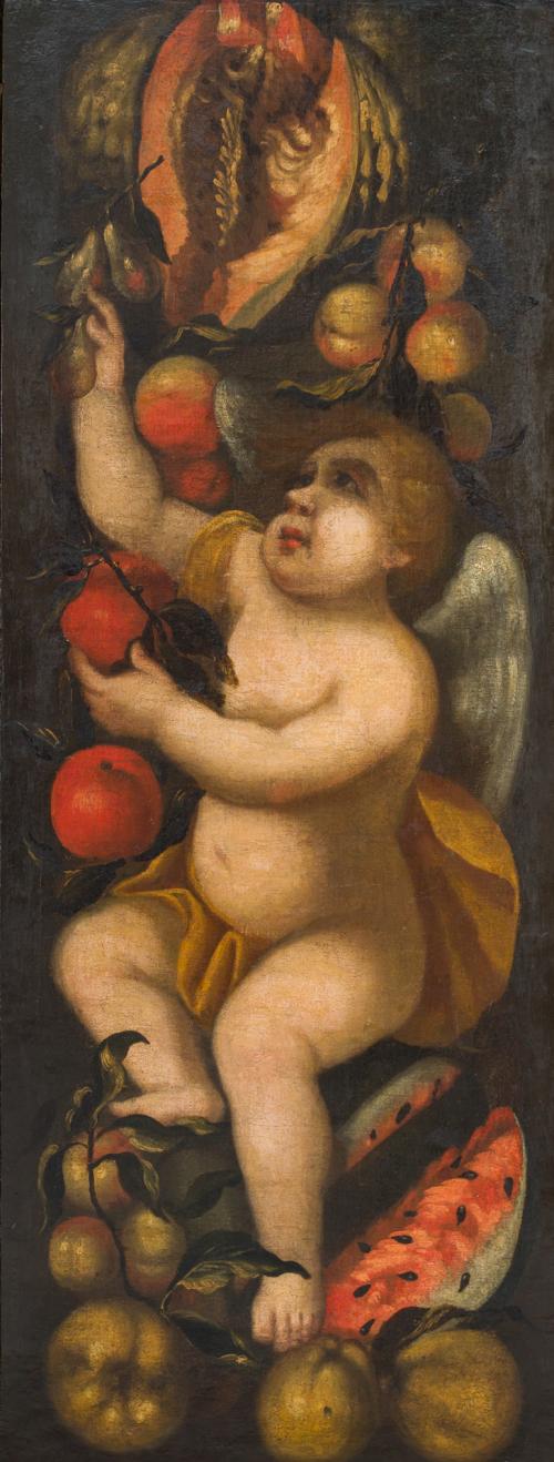 499   -  <p><span class="object_author">ESCUELA SEVILLANA  S. XVII - Amorcillos recogiendo fruta </span></p>