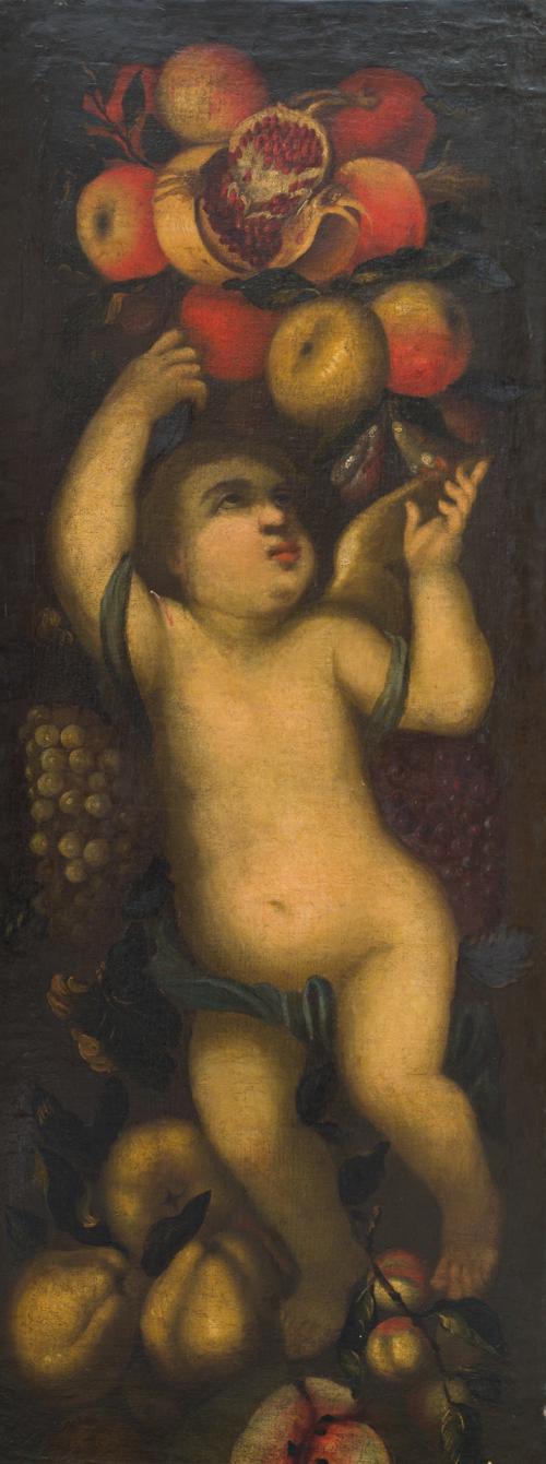ESCUELA SEVILLANA  S. XVII, Amorcillos recogiendo fruta , P
