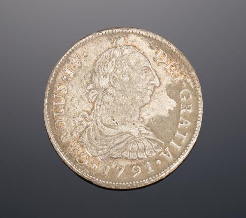 737   -  <p><span class="object_title">MONEDA DE PLATA ,CARLOS IV.  BUSTO III ,8 REALES 1791 I.J LIMA</span></p>