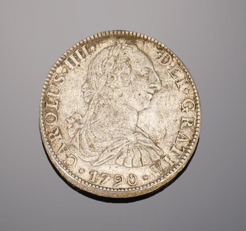 734   -  <p><span class="object_title">MONEDA DE PLATA CARLOS IIII BUSTO CARLOS III 1790 MEXICO F.M</span></p>