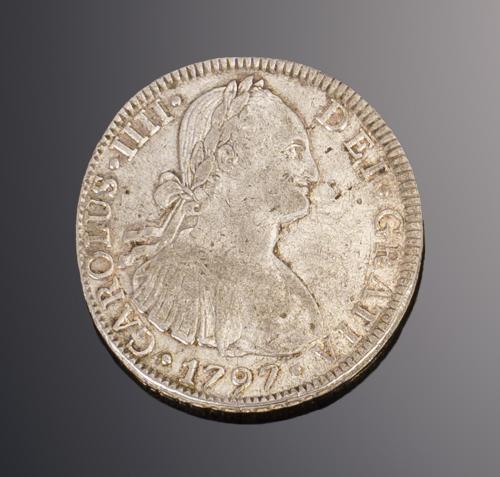 733   -  <p><span class="object_title">MONEDA DE PLATA CARLO IIII 8 REALES 1797 MEXICO F.M</span></p>