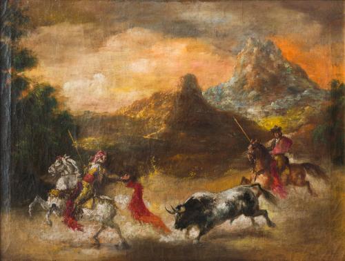 635   -  <p><span class="object_author">ESCUELA GOYESCA S. XIX  - Capea de toros </span></p>