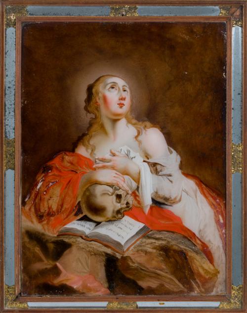 ESCUELA ESPAÑOLA S. XVIII, Magdalena penitente, Óleo bajo c