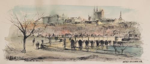 700   -  <p><span class="object_author">FRANCISCO LÓPEZ SOLDADO (Madrid, 1940) - Paisaje Puente de Segovia</span></p>