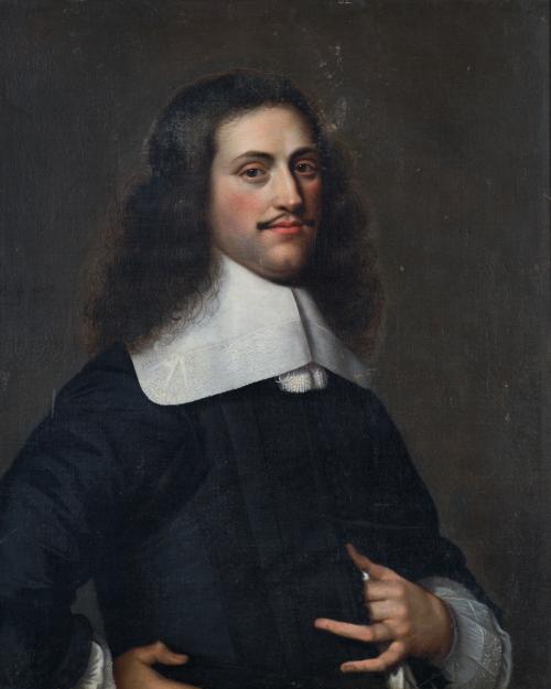 560 - <p><span class="object_author">JACOB WILLEMSZ II. DELFF EL JOVEN (Delf, 1617 - 1658) - Retrato de caballero de medio cuerpo </span></p>