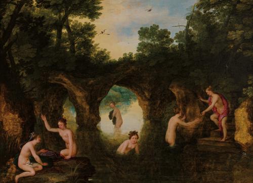 282   -  <p><span class="object_author">ADRIAN VAN STALBEMT (Amberes, 1580 - 1662) - Baño de ninfas</span></p>