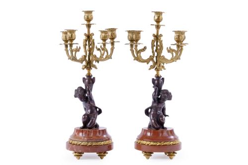 178   -  <p><span class="object_title">Pareja de candelabros de 5 luces, Francia S.XIX</span><br></p>