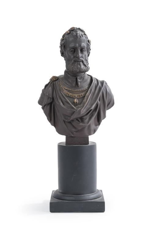 "Emperador Carlos V"Escultura en metal pavonado a modo de