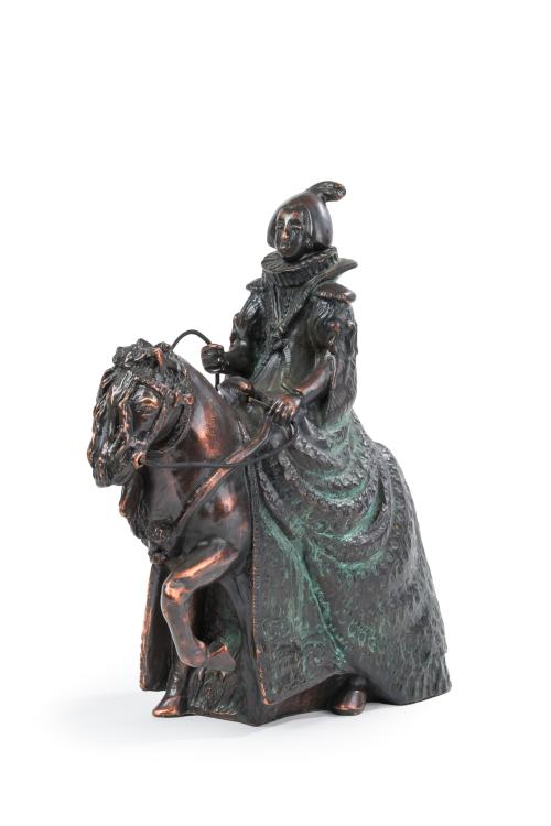 "Isabel de Borbón"Escultura en cobre pavonado siguiendo m
