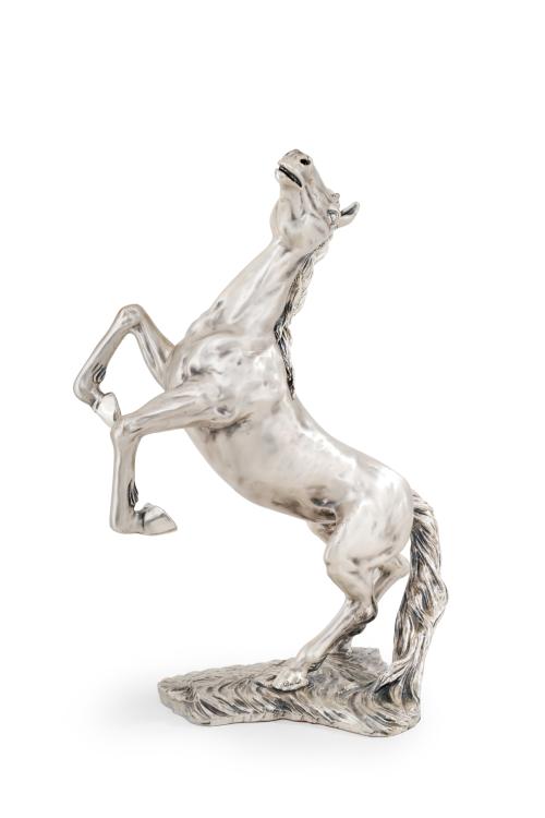 389 - <p><span class="object_title">Escultura de caballo en metal con baño de plata de Brunel, Italia 1972. <br/></span><br></p>