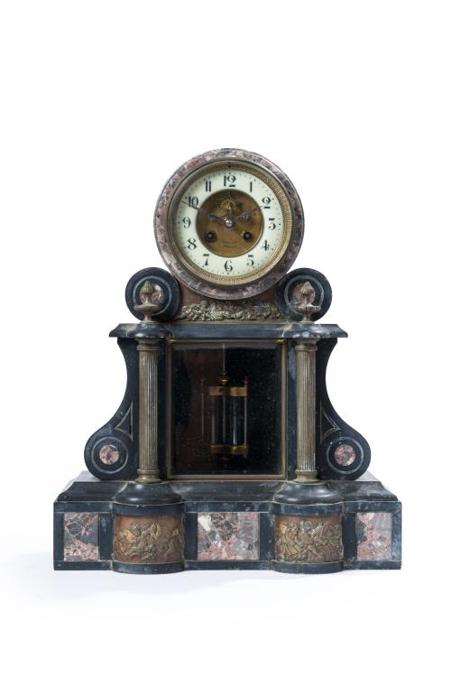 Reloj de sobremesa Napoleón III, Francia S.XIXEn mármol n