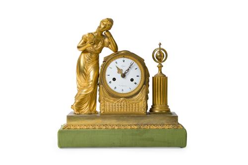 Reloj Lepine de sobremesa estilo Imperio, Francia, ff. XIX
