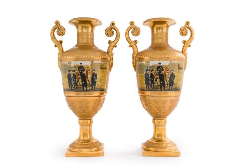 233 - <p><span class="object_title">Pareja de jarrones en porcelana, Rusia, periodo Alejandro II (1856-1881).</span><br></p>
