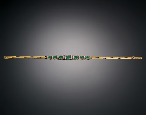 960   -  <p><span class="object_title">PULSERA CON ESMERALDAS Y DIAMANTES </span></p>