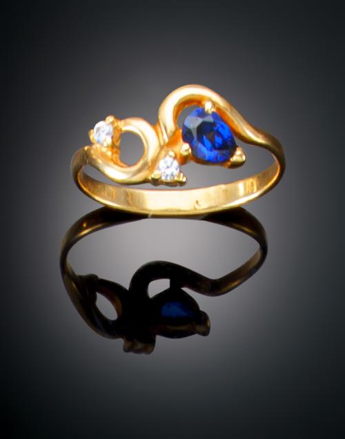 SORTIJA CON ZAFIRO Y DIAMANTES