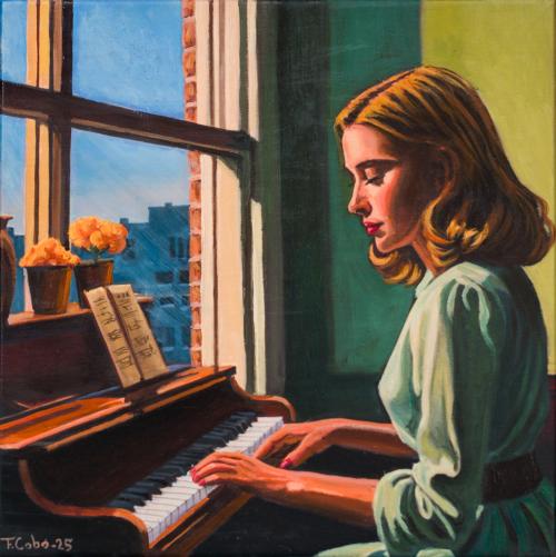 715   -  <p><span class="object_author">FERNANDO COBO (Madrid, 1975) - Mujer al piano</span></p>