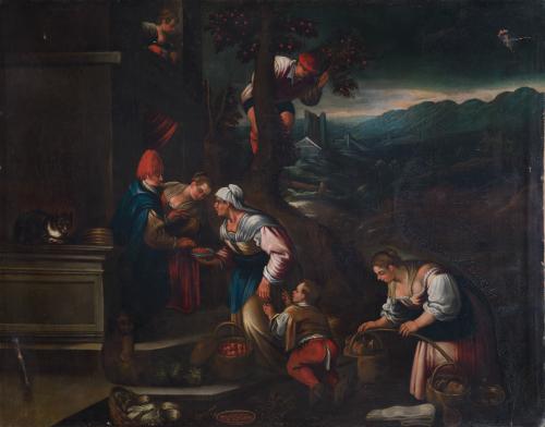 549   -  <p><span class="object_author">SEGUIDOR DE LOS BASSANO  - Vendedora de frutas. El verano. </span></p>