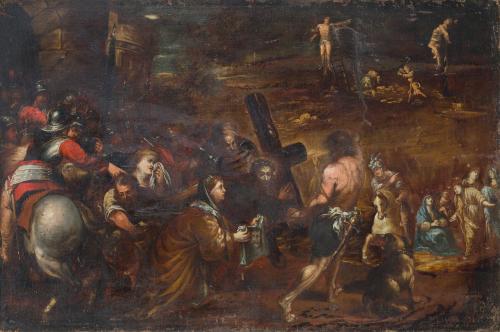 518 - <p><span class="object_author">CÍRCULO DE JUAN DEL CASTILLO (Sevilla, 1593 - Cádiz, 1657) - Camino del Calvario </span></p>