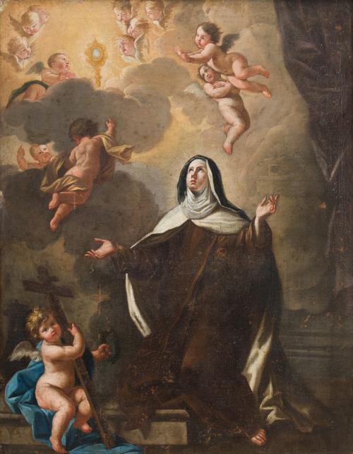 595   -  <p><span class="object_author">ESCUELA ITALIANA  FNS. S. XVII - El éxtasis de Santa Teresa </span></p>