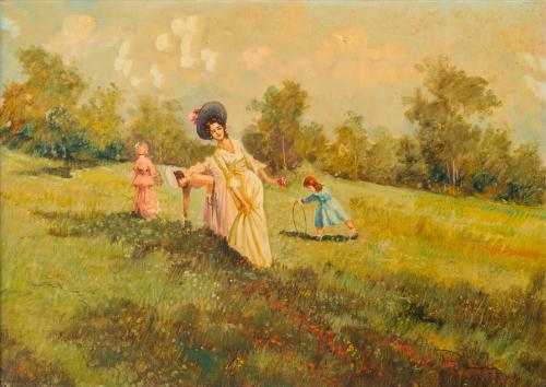 676   -  <p><span class="object_author">ESCUELA ESPAÑOLA S. XIX - Escena campestre</span></p>