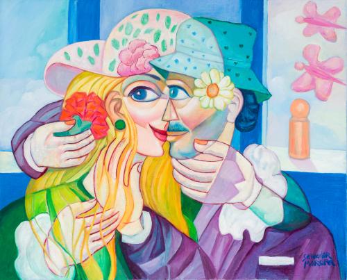 SALVADOR MORERA (Córdoba, 1944), Románticos, Óleo sobre lie