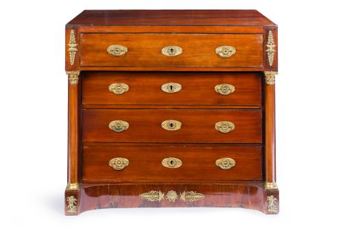 138   -  <p><span class="object_title">Cómoda escritorio Imperio en madera de caoba, S. XIX.</span><br></p>