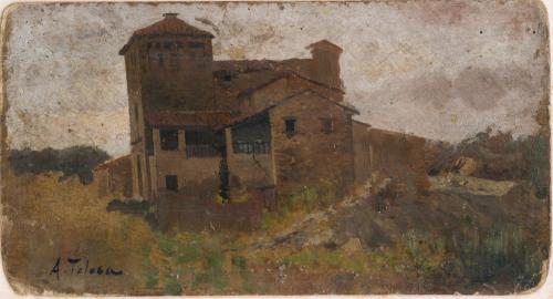 691   -  <p><span class="object_author">ESCUELA ESPAÑOLA S. XIX  - Paisaje con caserío </span></p>