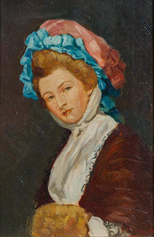 ESCUELA ESPAÑOLA FNS. S. XIX , Retratos de damas , Pareja d