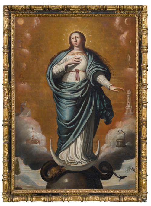 539   -  <p><span class="object_author">ESCUELA ANDALUZA. XVII - Inmaculada con letanías </span></p>