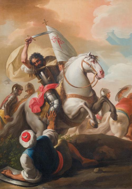 607 - <p><span class="object_author">ZACARÍAS GONZÁLEZ VELÁZQUEZ (Madrid, 1763 - 1834) - El apostol Santiago en la batalla de Clavijo</span></p>