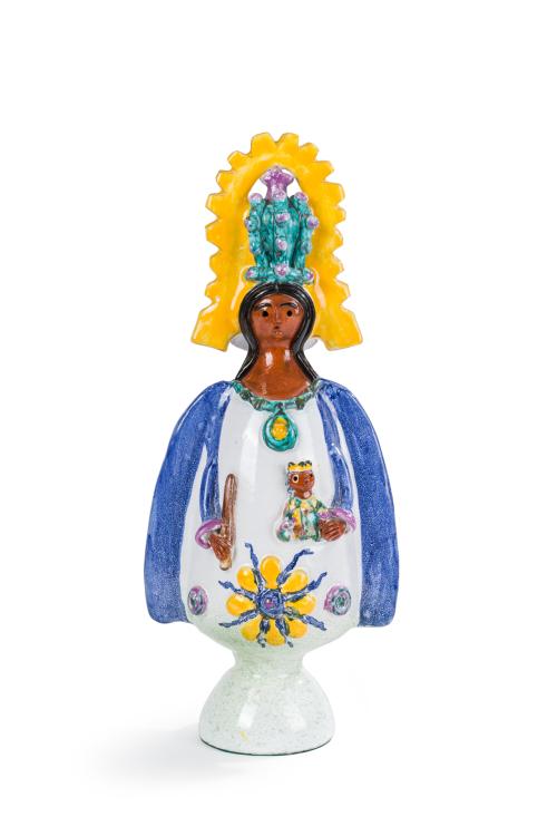 447 - <p><span class="object_author">RAFAEL ORTEGA (Frejenal de la Sierra. Badajoz, 1938 - Mérida, 2007) - Virgen de Guadalupe </span></p>