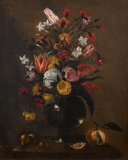 513 - <p><span class="object_author">TALLER DE PEDRO CAMPROBÍN (Almagro, 1605 - Sevilla, 1674) - Florero </span></p>