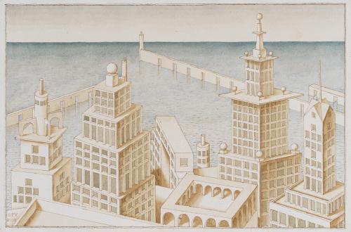 485   -  <p><span class="object_author">Guillermo Pérez Villalta (Tarifa, 1948) - Puerto de Rectania</span></p>