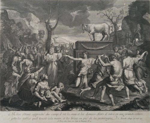 310   -  <p><span class="object_author">NICOLÁS POUSSIN, pinxit ( Francia, 1594 - Roma, Italia, 1665) - Moisés y las tablas de la ley</span></p>