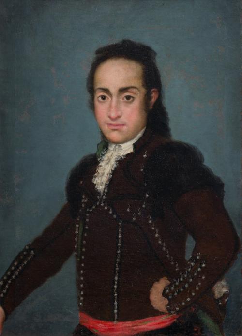 ESCUELA MADRILEÑA S. XVIII, Retrato de torero Goyesco , Óle