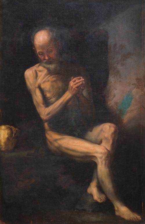 507 - <p><span class="object_author">SEGUIDOR DE JOSÉ DE RIBERA (Xátiva, Valencia, 1591 - Nápoles, 1652) - San Jerónimo en oración </span></p>